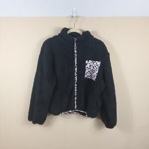 Plush Apparel Cheetah Fleece Jacket Women's Size M